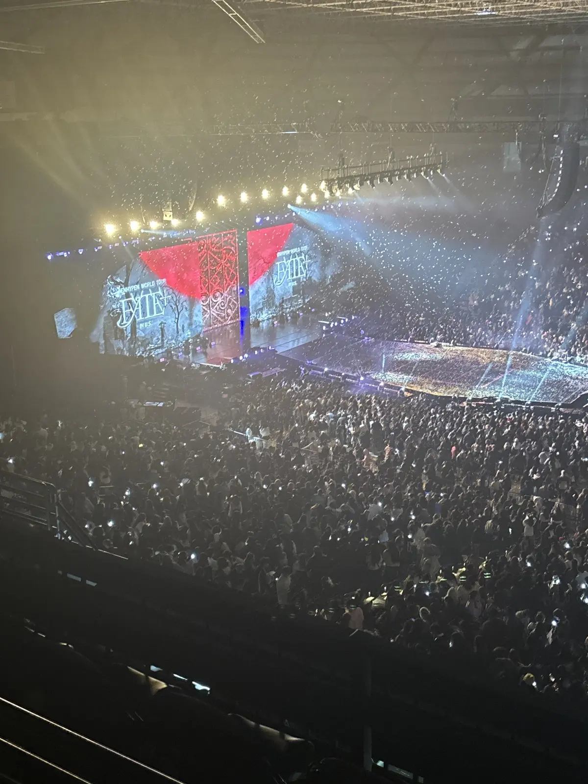 ENHYPEN Fate Plus world tour stage covered in confetti